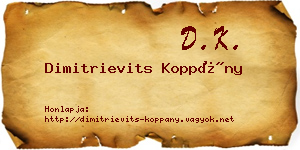 Dimitrievits Koppány névjegykártya